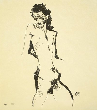 Male Nude (Self-Portrait) by Egon Schiele